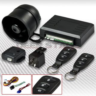1 Way Car Auto Security Alarm System Set Kit Siren 3 Button Keyless Remote Black