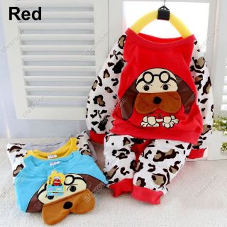 Baby Kid Toddler Boy Girl Animal Dog Suit Outfit Outwear Cloth Costume Shirt Set