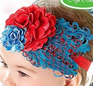 Baby Flower Headband Christmas Hair Band Baby Feather Hair Accessories New 0282D