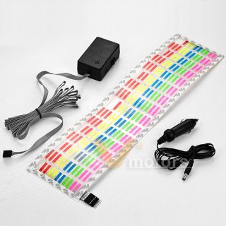 Sound Music Activate Sensor Multi Color LED Light Equalizer Glow Car Sticker 18"