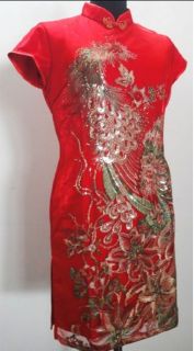 Charming Chinese Women's Handmade Embroidery Mini Dress Sz s XXXL
