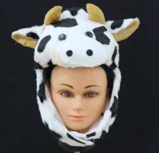 Cute Cattle Milk Cow Ox Costume Party Warm Hat Mask