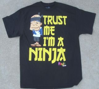 Fruit Ninja Black Tee Shirt Men's Sizes "Trust Me I'M A Ninja" New