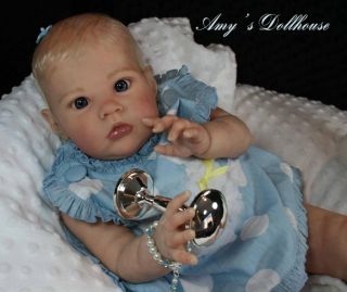 Amy's Dollhouse Lifelike Reborn Baby B Brown"Sharlamae" MRMH Tummy Plate