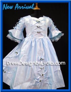 V322 Blue Halloween Christmas Victoria Holiday Party Dress Gown 6 7Y