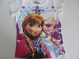 New Disney Frozen Shirt Elsa and Anna Girls Size XS XL