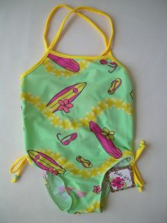New Girls Swimsuit 12 24 MO 2T 3T 4T One Piece Swimwear Surfer Leopard Swim Suit