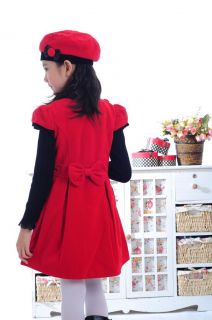 XM Gifts Girls Baby Floral Princess Sundress Fleece Skirt Kids Formal Dress Hat