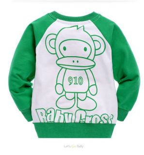 Kids Outerwear Baby Boys Long Sleeve Cotton Sweater Jacket "Monkey"Size 1 2 T