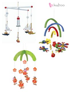 Childrens Wooden Cows Ladybirds Sailing Boats Cot Mobile Baby Decoration Toy