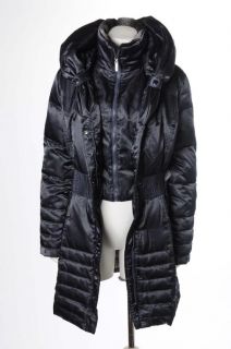 JLO by Jennifer Lopez $220 Navy Hooded Empire Waist Down Coat Jacket Size M