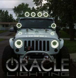 07 12 Jeep Wrangler JK Oracle White LED SMD Headlight Fog Light Combo Halo Kit
