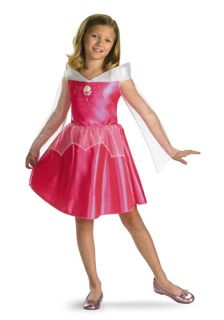 Girls Child Disney Princess Aurora Fairy Tale Dress Costume Outfit