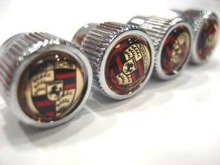 Porsche Colored Crest Valve Stem Caps