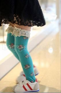 Kids Toddlers Girls Cotton Flower Rich Soft High Socks 6 Colour Choose Age 2 8Y