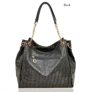 Snake Pattern Metal Chain Handbag Shoulder Bag Tote B20E European Women'S