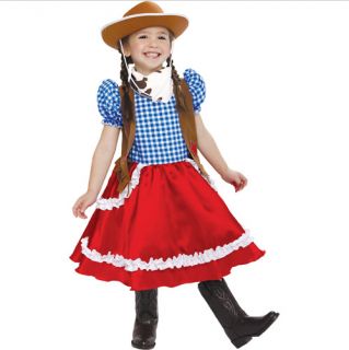NIP New Toddler Girls American Cowgirl Costume 3T 4T Dress Scarf Hat