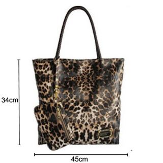 New Fashion Women Leopard Grain Print Design Handbag Single Shoulder Tote Bag
