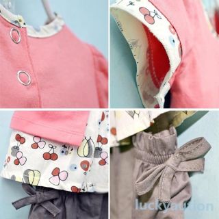 3 Pcs Kids Baby Girls Fruits Pattern Top Pants Hat Set Outfits 0 3 Years Clothes