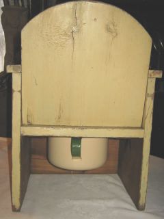 Antique Art Deco Baby Wood Enamel Potty Training Plant Holder Chair Child Art
