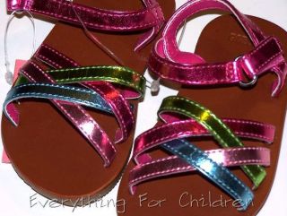 Girls Gymboree Palm Springs Sandals 6 Rainbow Pink