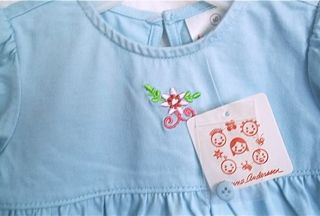 New Hanna Andersson Baby Girl Blue Cotton Long Sleeve Twirl Dress 60 3 6 MO