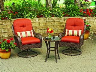New 3 Piece Patio Outdoor Bistro Garden Furniture Conversation Set Red Seats 2