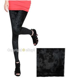 New Womens Velvet Sexy Soft Stretch Leggings Slim Fit Pants Sheer Tights Y341