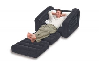 Inflatable Pull Out Chair Seat Recliner Single Person Air Bed Comfort Lounger