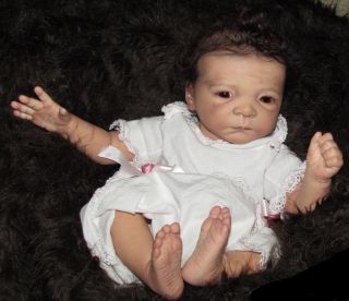 Reborn Baby Girl Newborn Preemie Milaine Wosjnuk Ethnic Biracial Ethnic Doll Art