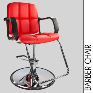 Red Modern Fashion Classic Hydraulic PVC Barber Chair Hair Styling Salon Beauty
