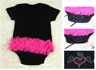 Baby Girl Fancy Bling Sparkle Heart Pink Tutu Vest 3 18