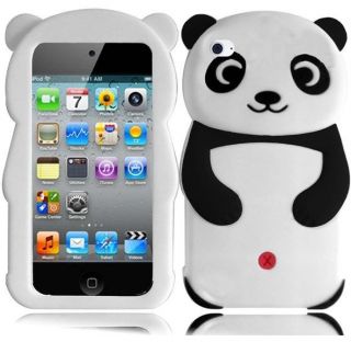 iPod Touch 4 3D Cute Panda Bear Animal Silicone Shell Protector Case Cover Black