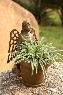 Garden Outdoor Angel with Planter Pot Cast Iron