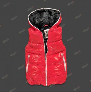 Women New Candy Colored Cotton Vest Bright Side Collision Color Down Vest Padded