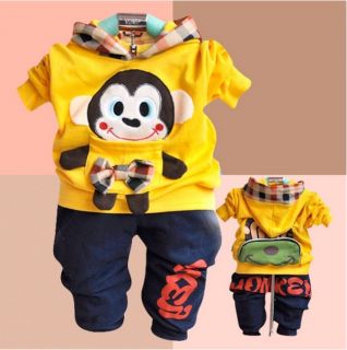 2pcs Set Hoody Pants Cute Monkey Baby Boy Clothes Boys Set Boys Outfits 8 30 Mos