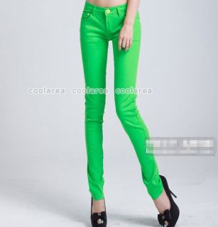 Womens Stretch Candy Pencil Pants Casual Slim Fit Skinny Jeans Trousers 23 Color