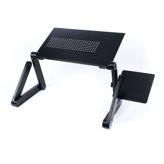 Vented Portable Folding Adjustable Laptop Notebook PC Table Desk Tabletop w Tray