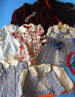 Vintage Antique Doll Clothes Lot Mixed Dresses Glamour Hats Baby Doll Clothing 3