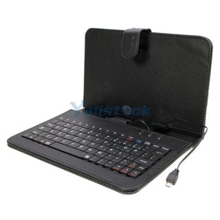 7" Android 4 0 4GB Tablet PC Dual Camera WiFi Keyboard PU Case Black Protector