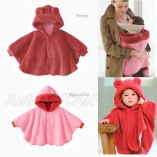 Newborn Baby Toddler Girl Fleece Hoodie Cape Coat for Winter 4 Colors