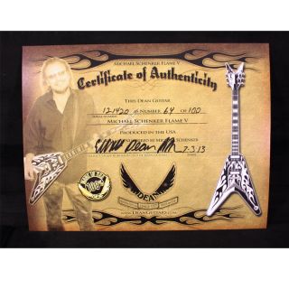 Dean USA Michael Schenker Signature Flames Limited Edition Guitar 64 100 w Case