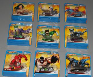 Hot Wheels DC Universe Comics Cars Lot Batman Superman Bane Two Face Flash Joker