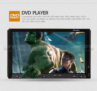 Versio 2 DIN 7" in Dash Car Stereo DVD CD Player Touch Screen iPod Bluetooth Cam