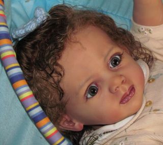 Reborn Big Baby Girl Fridolin Wegerich Toddler Ethnic AA Biracial Doll Art Solei