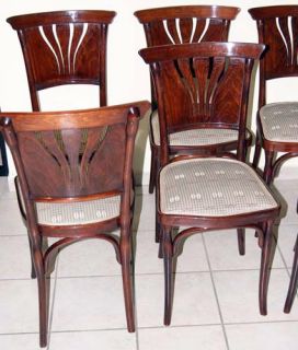 6 Jugendstil Kohn Sessel Stühle Chairs Art Nouveau 1905