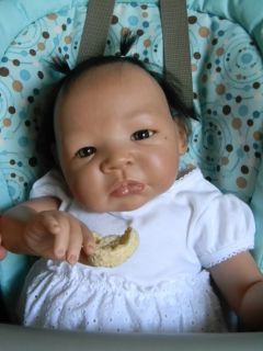 TSD Reborn Baby Girl Skin Texture Rooted Hair Native American Asian Baby LR