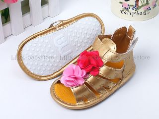 New Toddler Baby Girl Golded Sandals Shoes US Size 3 A1101