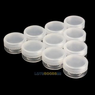 10pcs Plastic Empty Box Nail Art Cosmetic Bead Gems Storage Case Bottle Pot LS4G