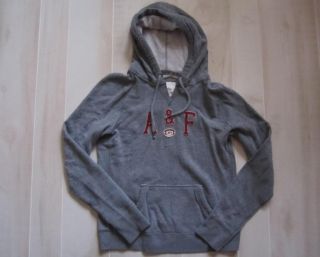 Abercrombie and Fitch Gray Big Logo Hoodie Sweatshirt Pullover Top L